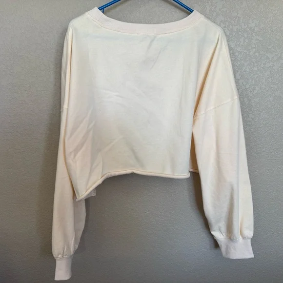 Pink Lily Cream and Orange Pumpkin Crew Neck Sweater - Picture 3 of 3